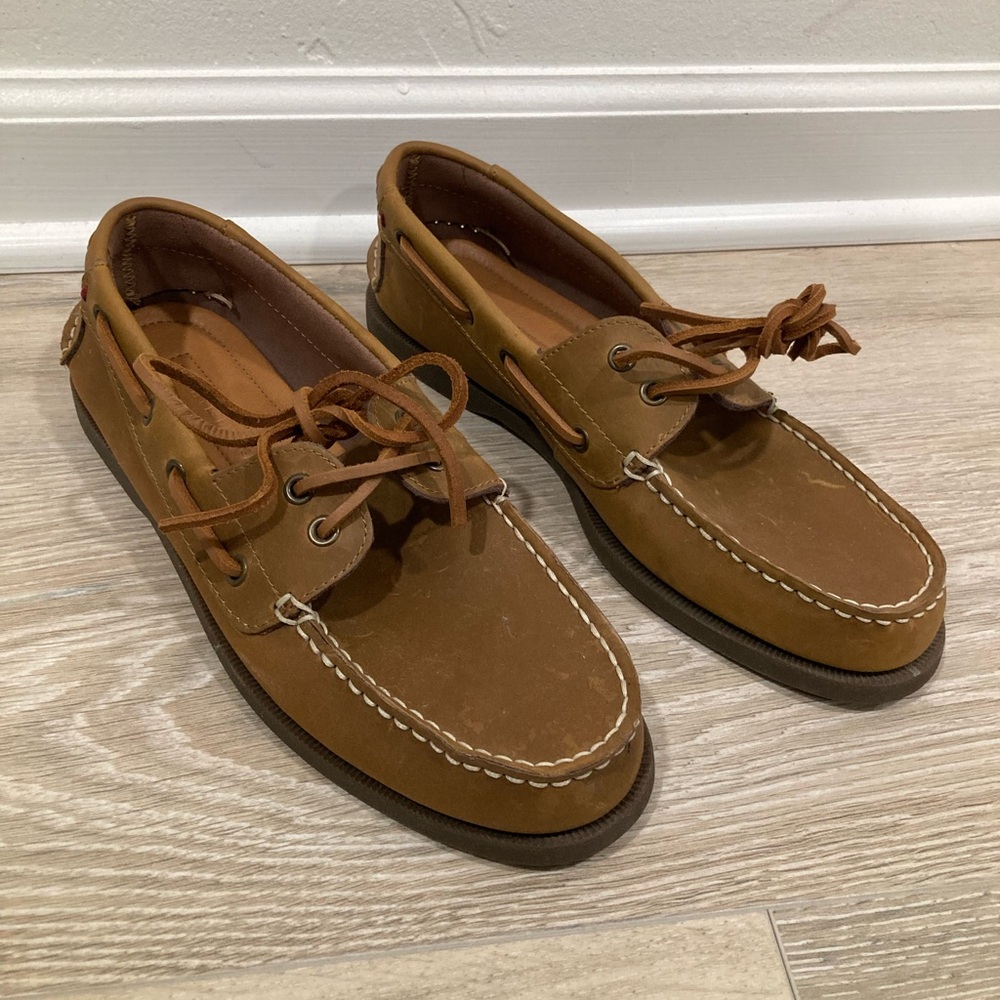 Tommy Hilfiger TMBOWMAN Brown Leather Loafer Boat Shoes Men's Size 9 New